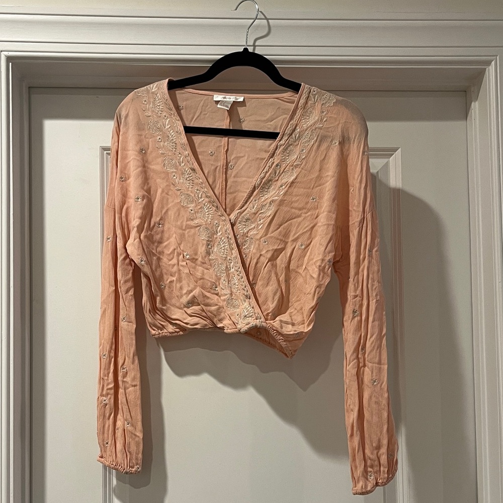 Forever 21 Peach Wrap Blouse